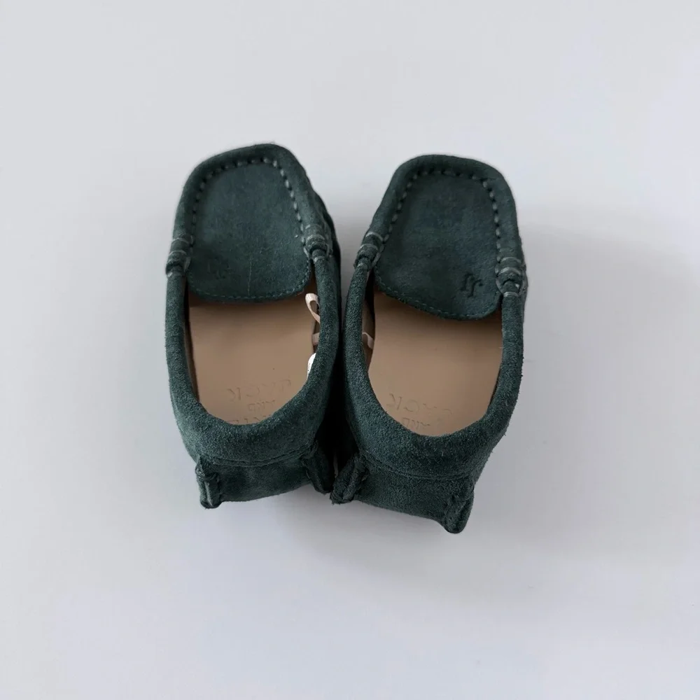 Janie and Jack Forest Green Suede Driving Shoe Size 4